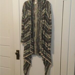 Striped Multicolor Open Front Cardigan